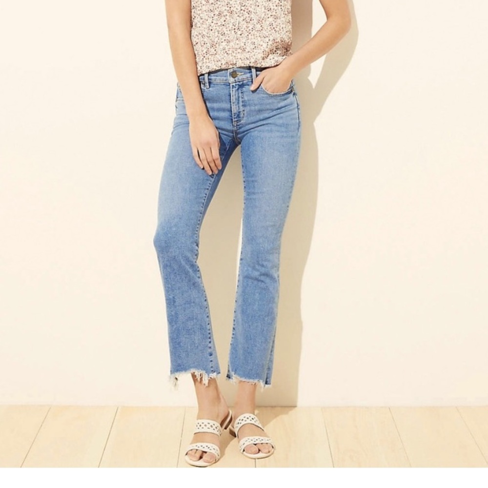 LOFT Blue Ankle Kicked Cropped Jeans